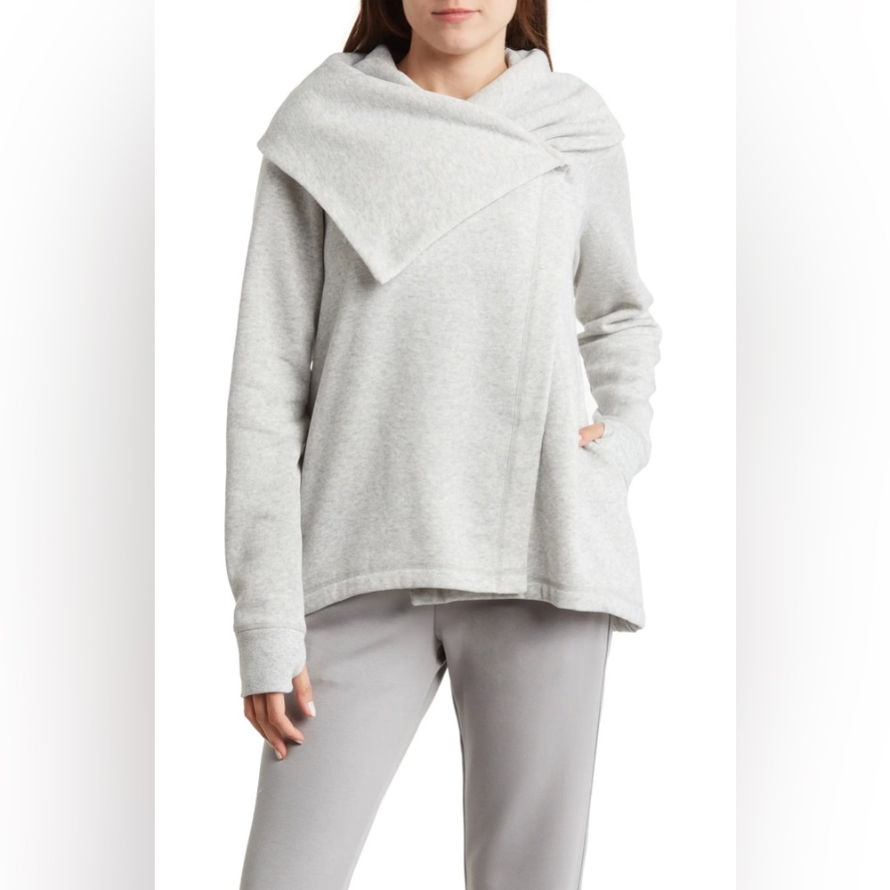 Z by Zella Starlight Cozy High-Low Cardigan Sweatshirt in heather gray Medium